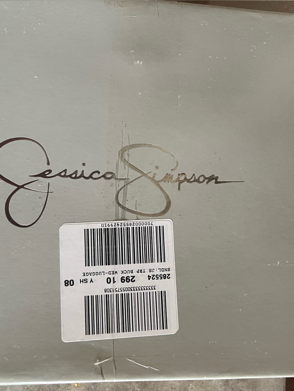 Jessica Simpson Light Gray Shoe Box with Label